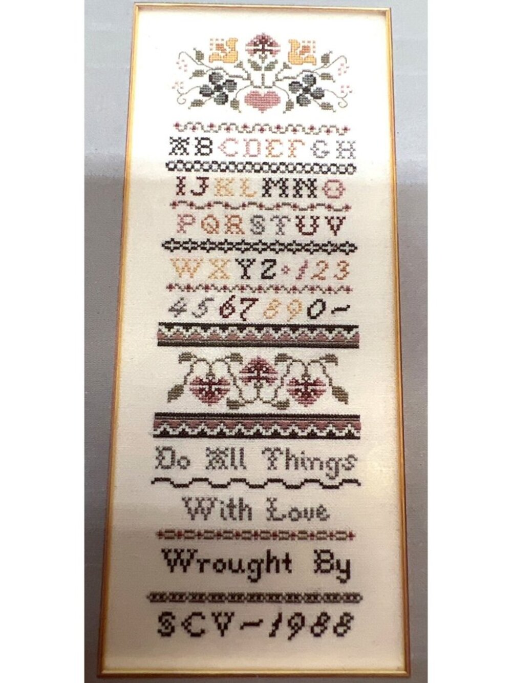 The Sweetheart Tree "Do All Things With Love" Cross-Stitch Sampler Pattern By Sa